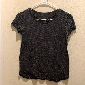 Kids LARGE Black and White Striped Tee